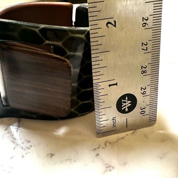 Green and brown wide bangle bracelet - Picture 8 of 9